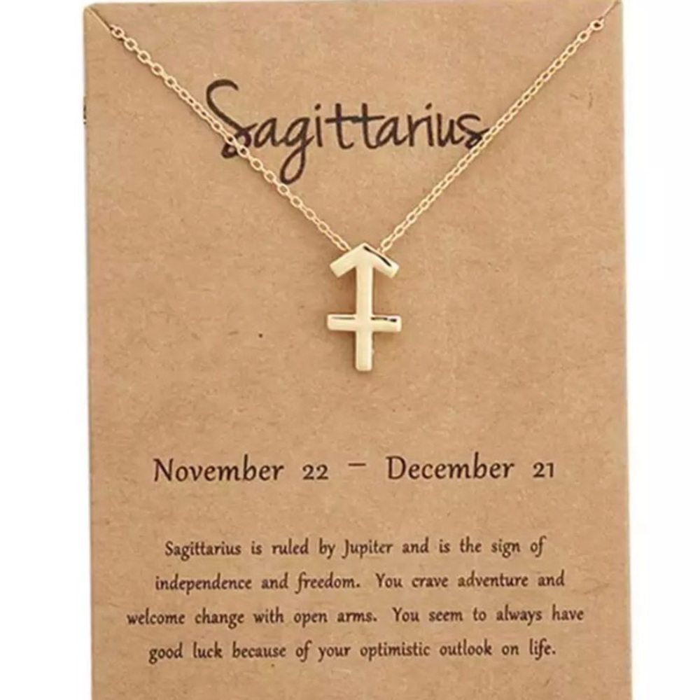 ♐️ Sagittarius Zodiac Pendant Gold Tone Chain